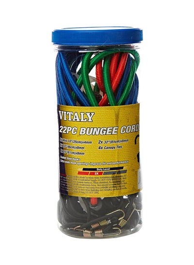 Buy 22-Piece Bungee Cord With Steel Hooks in UAE