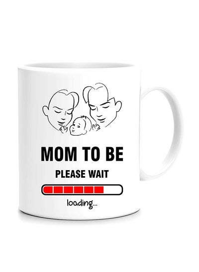 Buy Mom To Be Printed Mug White/Black/Red 10cm in UAE