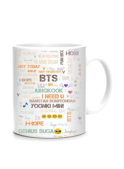 Buy BTS Graphics Design Mug White 10centimeter in UAE