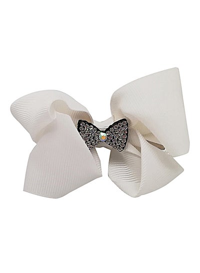 Buy Bow Shaped Hair Clip White in UAE
