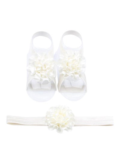 Buy Flower Headband With Barefoot Overshoes White in UAE