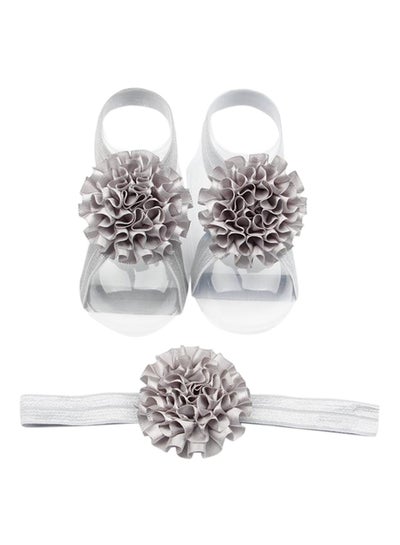 Buy Flower Headband With Barefoot Overshoes Grey in UAE