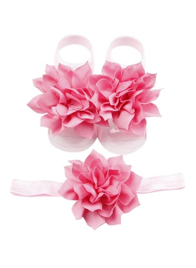 اشتري Flower Petal Pattern Headband With Barefoot Sandals Set في الامارات