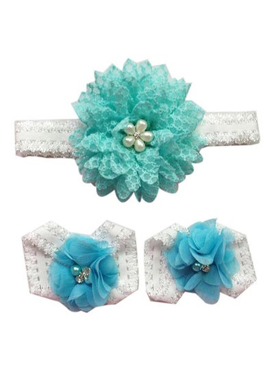 Buy 3-Piece Flower Headband With Barefoot Overshoes Set in UAE