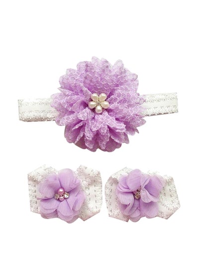 Buy Flower Design Headband With Barefoot Overshoes in UAE