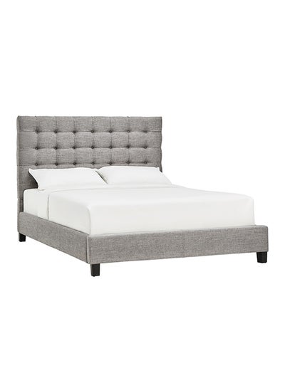 اشتري Briella Button Tufted Bed With Mattress Grey/White Super King في الامارات