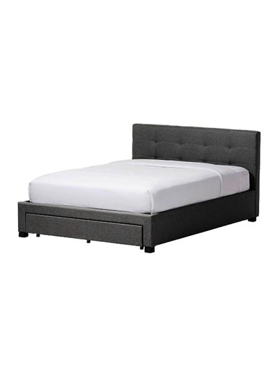 اشتري Contemporary Platform Storage Bed Without Mattress Charcoal Grey Queen في الامارات