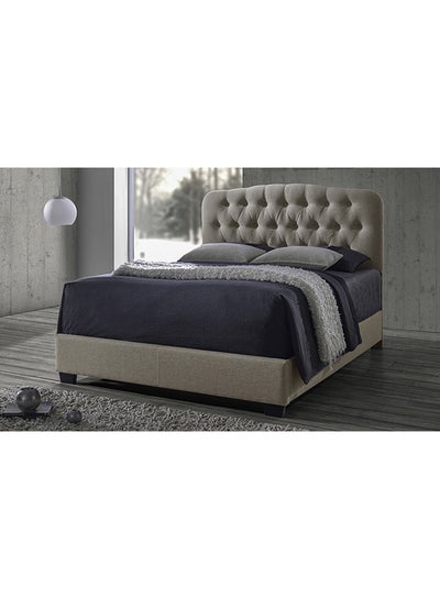 اشتري Craik Contemporary King Button Tufted Bed Without Mattress Beige Super King في الامارات