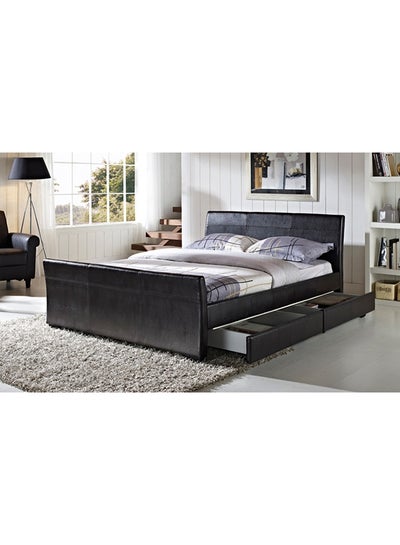 Buy Dresden Bed With Mattress Black/White Super King in UAE