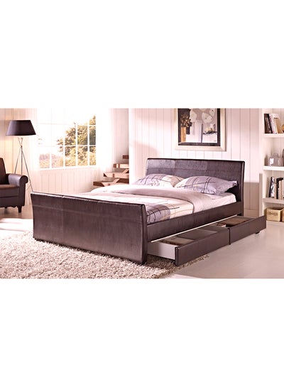 Buy Dresden Four-Drawer Bed Without Mattress Brown Super King in UAE