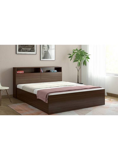 Buy Engineered Bed With Mattress Walnut/White King in UAE
