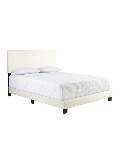 Buy ZanderPadded PlatformBed Without Mattress White King in UAE