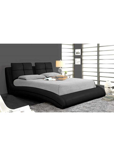 Buy Upholstered Curved Bed Frame Without Mattress Black Super King in UAE