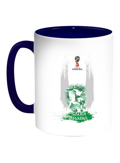 Buy FIFA World Cup 2018 Saudi Arabia Team Printed Coffee Mug White/Blue in Saudi Arabia