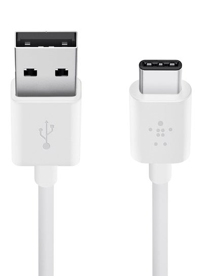 Buy Type C To USB A 2.0 Sync/Charge 3A USB Cable White in Saudi Arabia