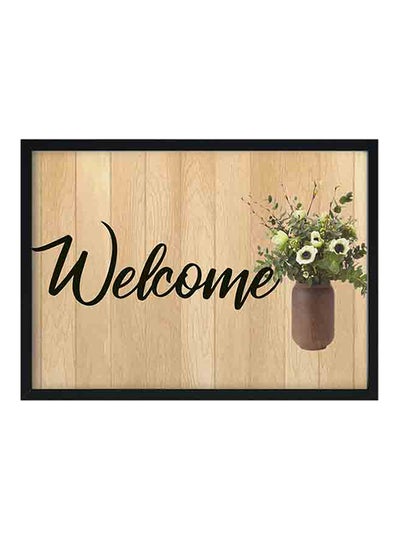 Buy Welcome Wooden Framed Wall Art Painting Black/Beige in Saudi Arabia