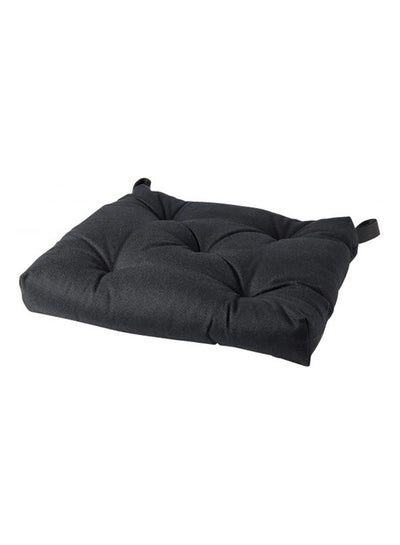 Buy Cotton Chair Pad Black 43x38x7centimeter in Saudi Arabia