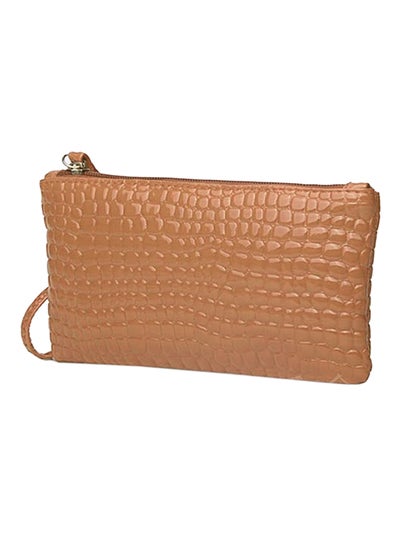 Buy Crocodile Pattern Wallet Beige in Saudi Arabia