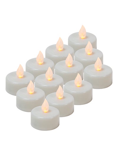 Buy 12-Piece LED Tealight Candle Set White in UAE