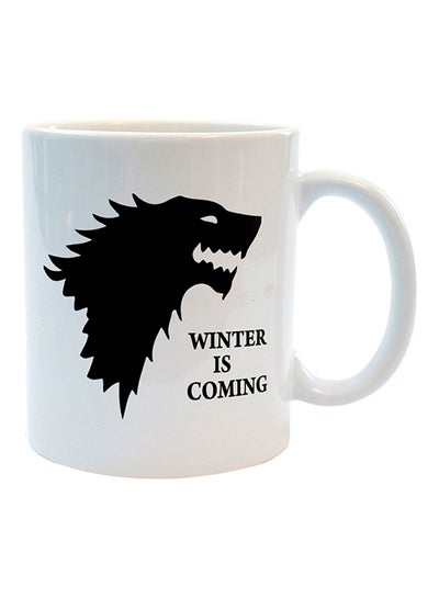 Buy Winter Is Coming, Game of Thrones Coffee Mug White/Black in UAE