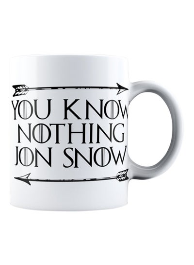 Buy You Know Nothing Jon Snow, Game of Thrones Coffee Mug White/Black in UAE