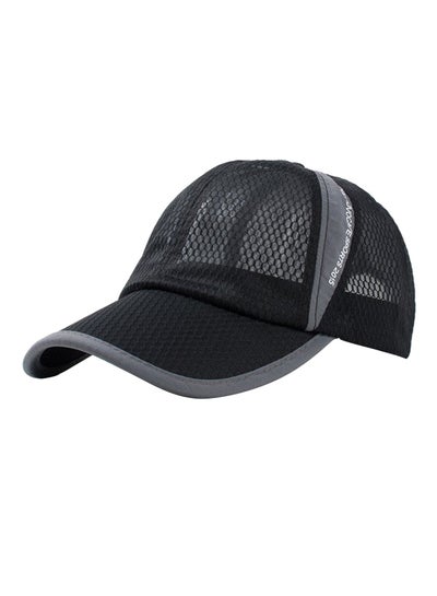 Buy Mesh Material Design Outdoor Baseball Cap Black/Grey in Saudi Arabia