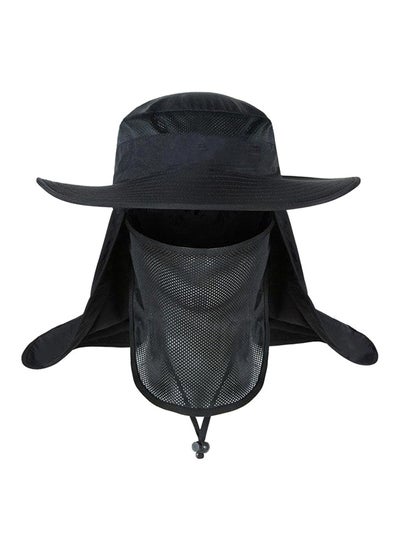 اشتري Boonie Hat With Neck Cover For Dust Protection  Black في الامارات