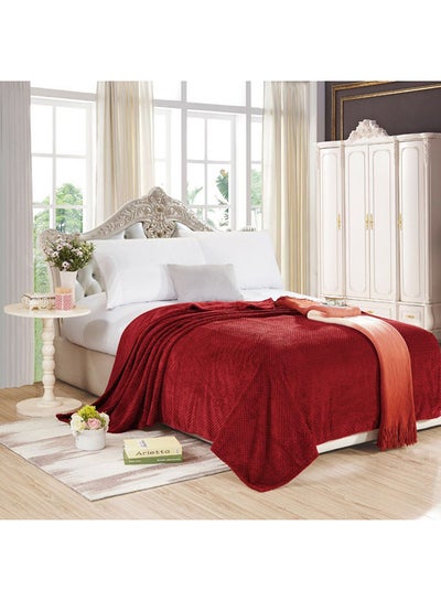 Buy Flannel Soft Blanket Red 200x210centimeter in UAE