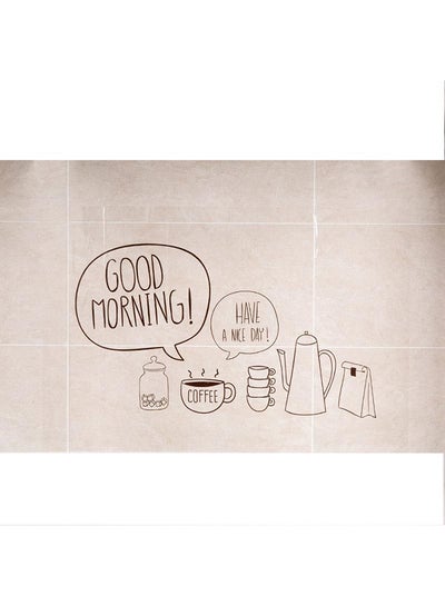 Buy Good Morning Kitchen Wall Sticker Brown 60x90centimeter in UAE