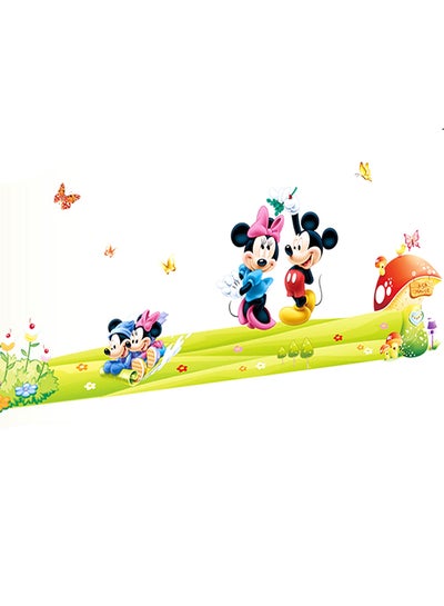 Buy Mickey Mouse Cartoon PVC Wall Sticker Multicolour 60x90centimeter in UAE