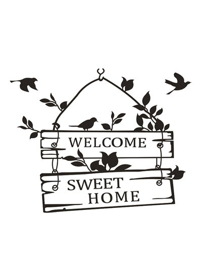 Buy Welcome Sweet Home Wall Sticker Black 31x39centimeter in Saudi Arabia