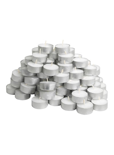 Buy 100-Piece Non-Scented Small Candle Silver in Egypt