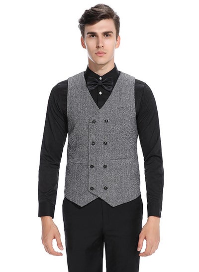 Grey Wilton Cashmere Double Breasted Waistcoat