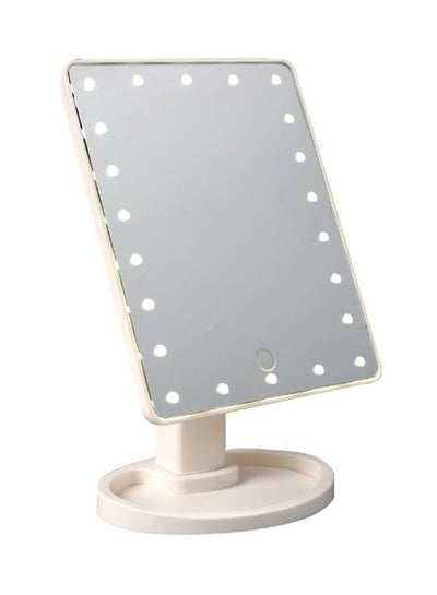 Buy Make Up Mirror With LED Lights White in Saudi Arabia