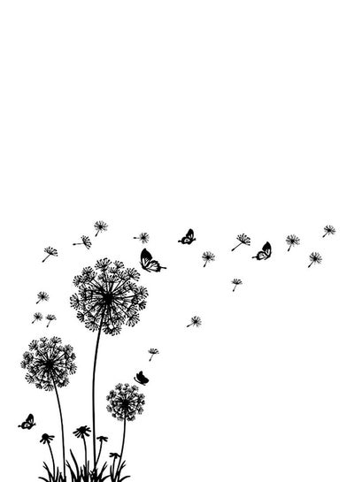 Buy Dandelion PVC Wall Sticker Black 60x90centimeter in UAE