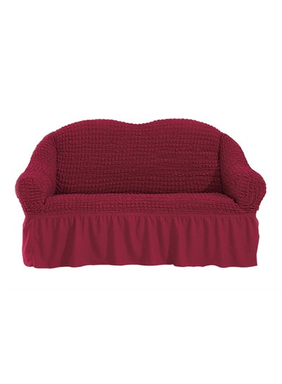 اشتري Two Seater Super Stretchable Anti-Wrinkle Slip Flexible Resistant Jacquard For Living Room Sofa Cover Claret Red في الامارات