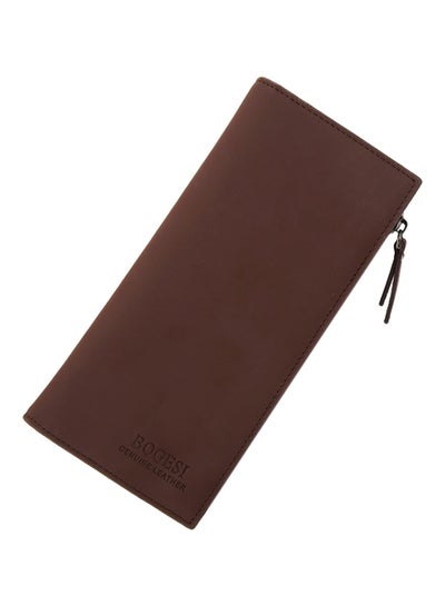 Buy Long Leather Wallet Brown in Saudi Arabia