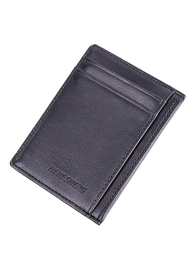 Buy Sleek Synthetic Leather Card Case Black in UAE