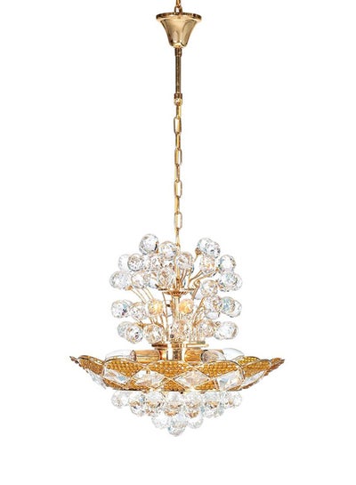 Buy Inverted Bubble Pyramid Chandelier Gold/Clear 45x42centimeter in UAE