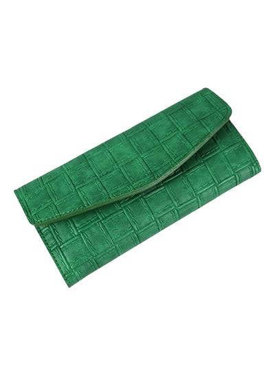 Buy Leather Trifold Wallet And Pouch Green in UAE