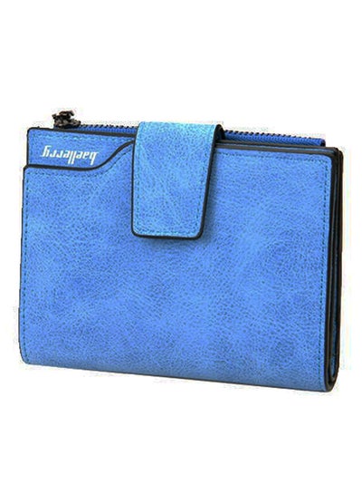 Buy Small Trifold Card Holder Wallet Blue in Saudi Arabia