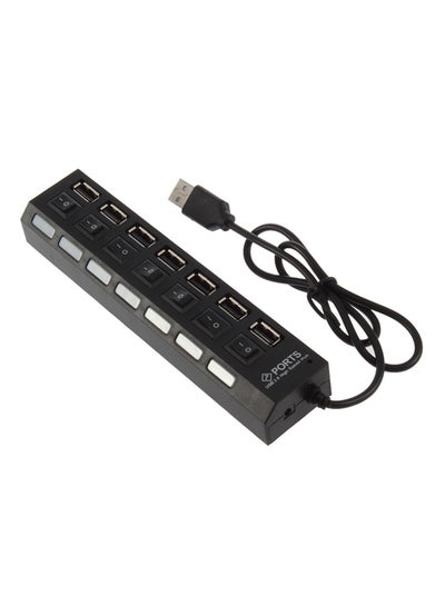 Buy 7 Port USB 2.0 High Speed Hub Black in UAE