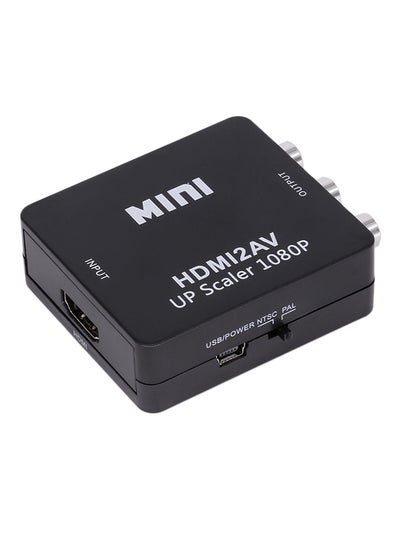 Buy Mini 1080P HDMI To RCA Audio Video AV CVBS Adapter Converter Black in UAE