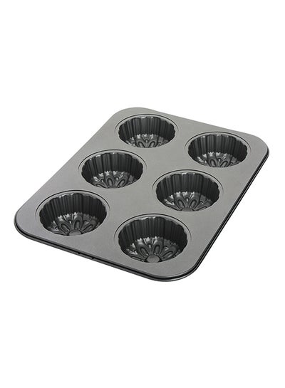 Buy 6-Cups Mini Muffin Pan Dark Grey in Saudi Arabia