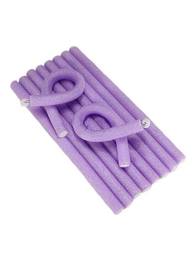 Buy 10-Piece Hair Curler Rollers Set Purple in Egypt