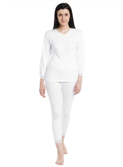 Buy 2-Piece Full Body Thermal Set White in UAE