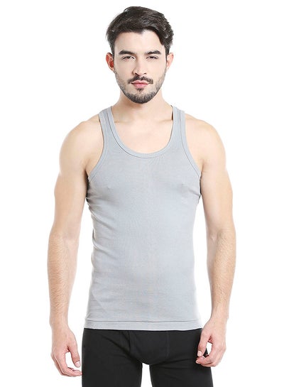 Buy Sleeveless Cotton Vest Grey in UAE