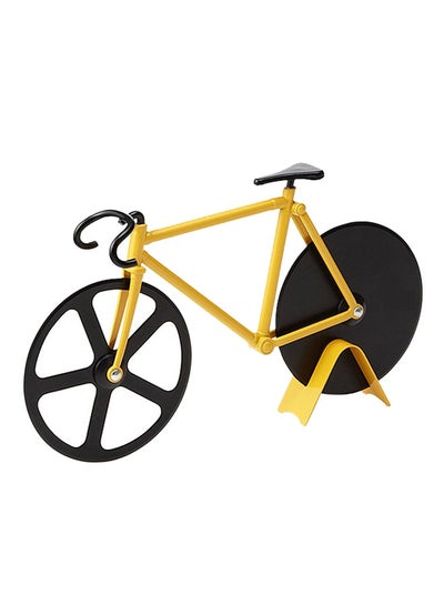 Buy Bicycle Shaped Pizza Cutter Yellow/Black 22centimeter in Saudi Arabia