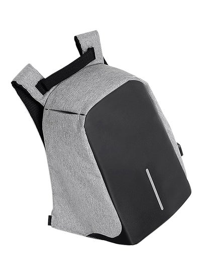 Buy Multifunction Backpack Casual Daypack With USB Connection Grey/Black in Saudi Arabia