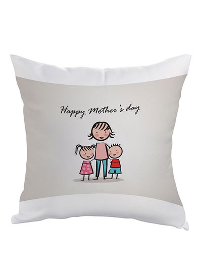 Buy Happy Mother's Day Printed Pillow Grey/Pink/Black 40x40cm in Egypt